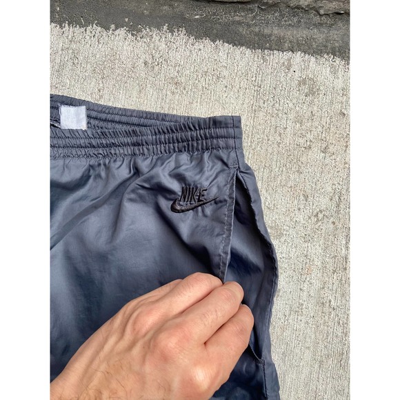 Vintage 90’s Grey Tag Nike Grey Track Pants Zipper Tapered Jogger Made in USA L - Picture 2 of 7